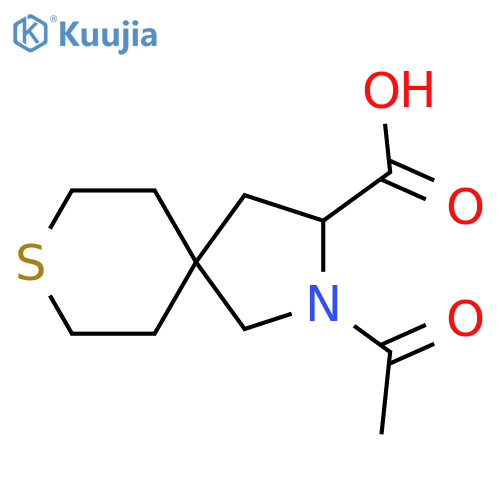 2-acetyl-8-thia-2-azaspiro4.5decane-3-carboxylic acid structure