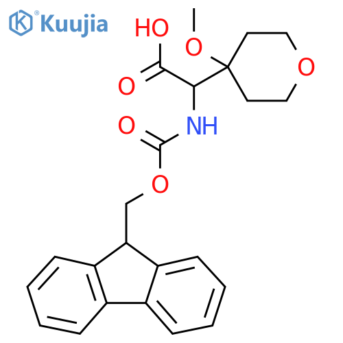 2-({(9H-fluoren-9-yl)methoxycarbonyl}amino)-2-(4-methoxyoxan-4-yl)acetic acid structure