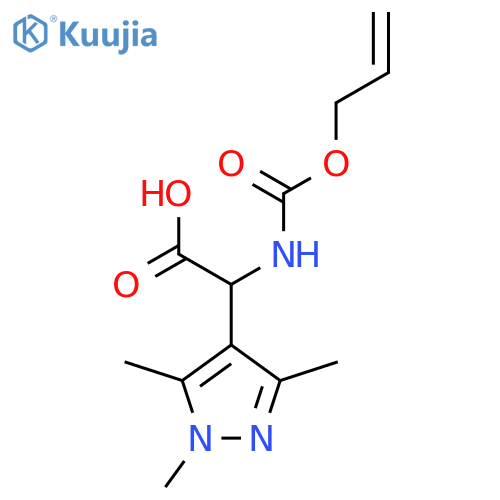 2-{(prop-2-en-1-yloxy)carbonylamino}-2-(trimethyl-1H-pyrazol-4-yl)acetic acid structure