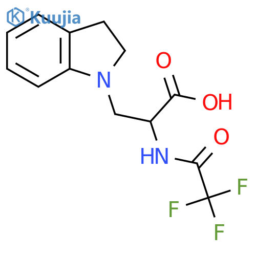 3-(2,3-dihydro-1H-indol-1-yl)-2-(2,2,2-trifluoroacetamido)propanoic acid structure