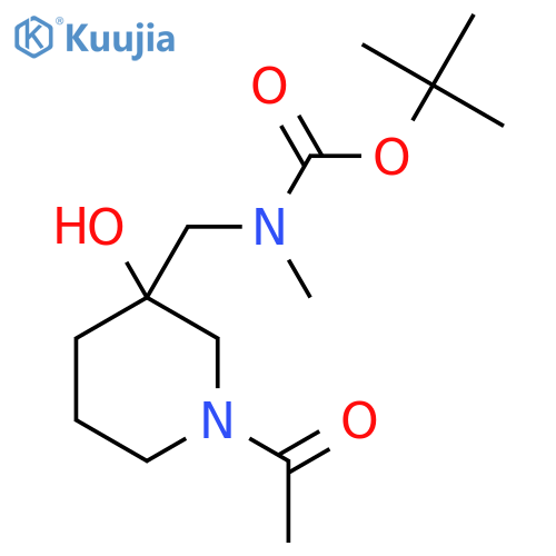 tert-butyl N-(1-acetyl-3-hydroxypiperidin-3-yl)methyl-N-methylcarbamate structure