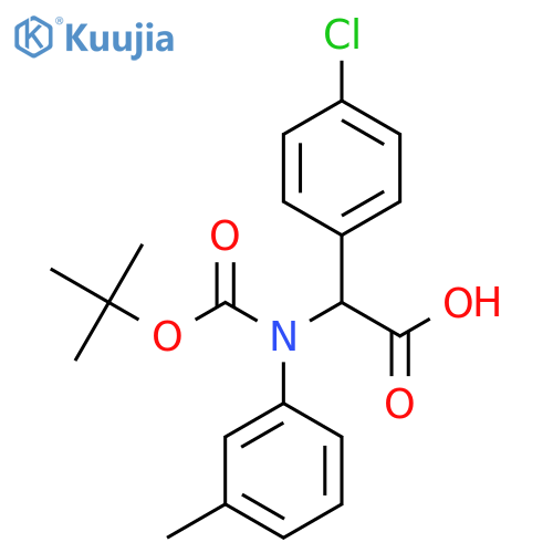 2-{(tert-butoxy)carbonyl(3-methylphenyl)amino}-2-(4-chlorophenyl)acetic acid structure
