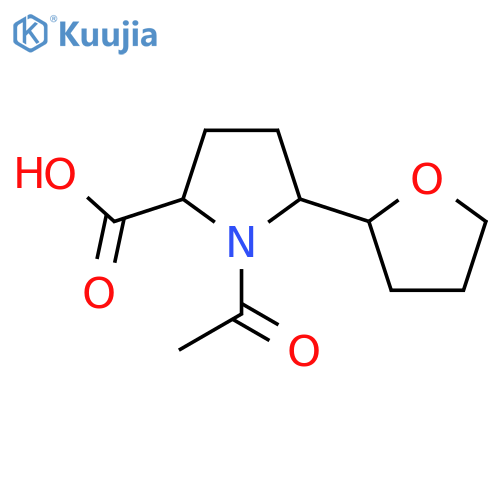 1-Acetyl-5-(oxolan-2-yl)pyrrolidine-2-carboxylic acid structure