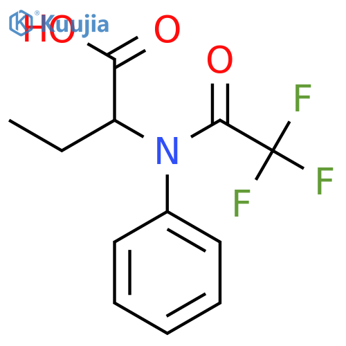 2-(2,2,2-trifluoro-N-phenylacetamido)butanoic acid structure