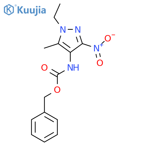 benzyl N-(1-ethyl-5-methyl-3-nitro-1H-pyrazol-4-yl)carbamate structure
