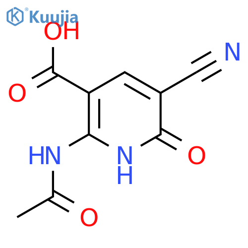 5-Cyano-2-acetamido-6-oxo-1,6-dihydropyridine-3-carboxylic acid structure