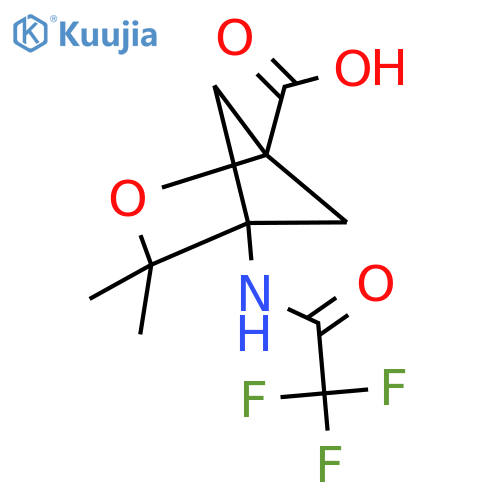 3,3-dimethyl-4-(2,2,2-trifluoroacetamido)-2-oxabicyclo2.1.1hexane-1-carboxylic acid structure