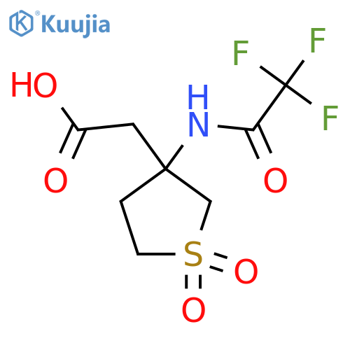 2-1,1-dioxo-3-(2,2,2-trifluoroacetamido)-1lambda6-thiolan-3-ylacetic acid structure