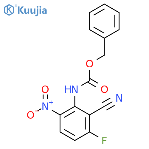 benzyl N-(2-cyano-3-fluoro-6-nitrophenyl)carbamate structure