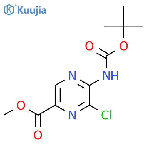 methyl 5-{(tert-butoxy)carbonylamino}-6-chloropyrazine-2-carboxylate structure
