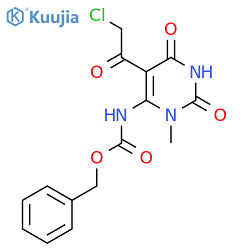 benzyl N-5-(2-chloroacetyl)-3-methyl-2,6-dioxo-1,2,3,6-tetrahydropyrimidin-4-ylcarbamate structure