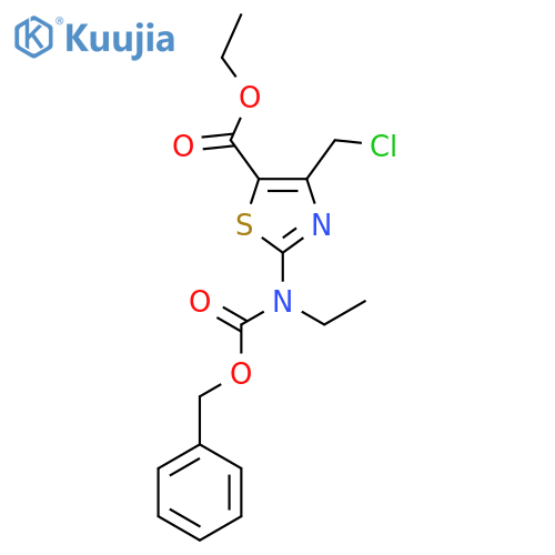 ethyl 2-{(benzyloxy)carbonyl(ethyl)amino}-4-(chloromethyl)-1,3-thiazole-5-carboxylate structure