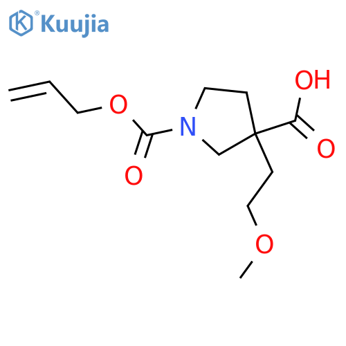3-(2-methoxyethyl)-1-(prop-2-en-1-yloxy)carbonylpyrrolidine-3-carboxylic acid structure