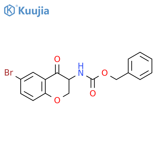 benzyl N-(6-bromo-4-oxo-3,4-dihydro-2H-1-benzopyran-3-yl)carbamate structure
