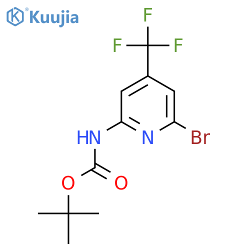 tert-butyl N-6-bromo-4-(trifluoromethyl)pyridin-2-ylcarbamate structure