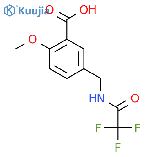 2-Methoxy-5-[(2,2,2-trifluoroacetamido)methyl]benzoic acid structure