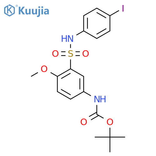 tert-butyl N-{3-(4-iodophenyl)sulfamoyl-4-methoxyphenyl}carbamate structure