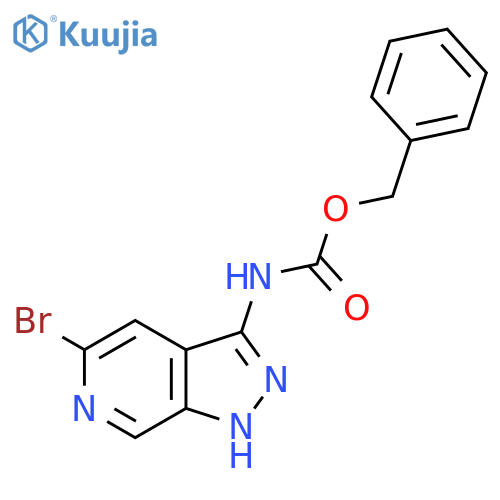 benzyl N-{5-bromo-1H-pyrazolo3,4-cpyridin-3-yl}carbamate structure
