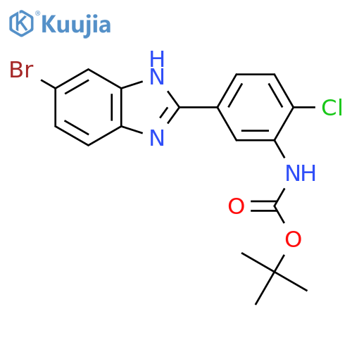 tert-butyl N-5-(6-bromo-1H-1,3-benzodiazol-2-yl)-2-chlorophenylcarbamate structure