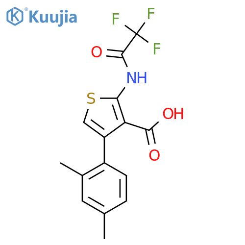 4-(2,4-Dimethylphenyl)-2-(2,2,2-trifluoroacetamido)thiophene-3-carboxylic acid structure