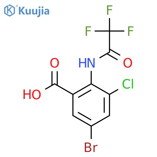 5-Bromo-3-chloro-2-(2,2,2-trifluoroacetamido)benzoic acid structure