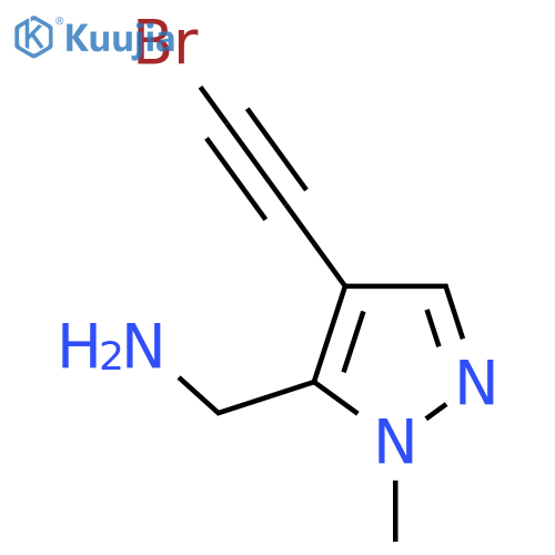 1-4-(2-bromoethynyl)-1-methyl-1H-pyrazol-5-ylmethanamine structure