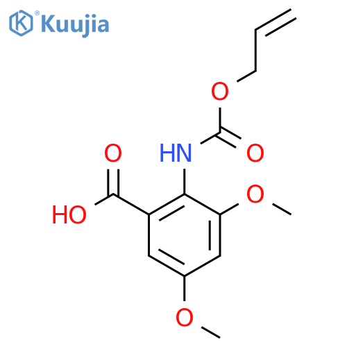 3,5-Dimethoxy-2-{[(prop-2-en-1-yloxy)carbonyl]amino}benzoic acid structure