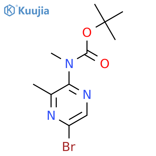 tert-butyl N-(5-bromo-3-methylpyrazin-2-yl)-N-methylcarbamate structure