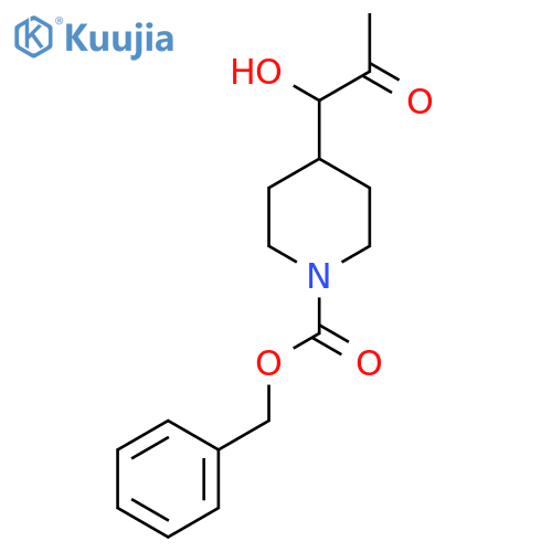 Benzyl 4-(1-hydroxy-2-oxopropyl)piperidine-1-carboxylate structure