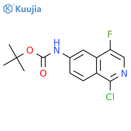 tert-butyl N-(1-chloro-4-fluoroisoquinolin-6-yl)carbamate structure