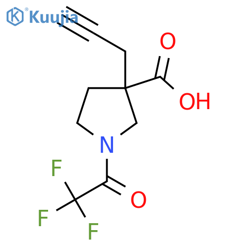 3-(Prop-2-yn-1-yl)-1-(2,2,2-trifluoroacetyl)pyrrolidine-3-carboxylic acid structure
