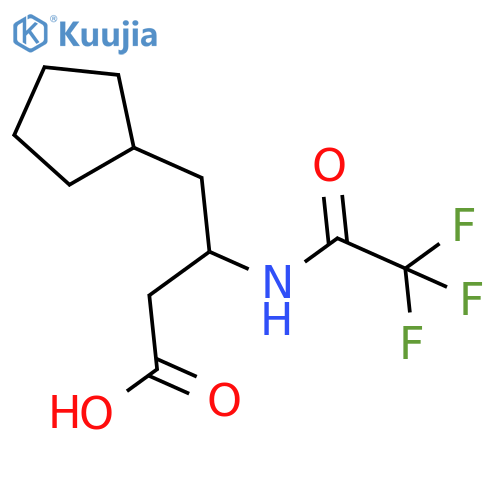 4-Cyclopentyl-3-(2,2,2-trifluoroacetamido)butanoic acid structure