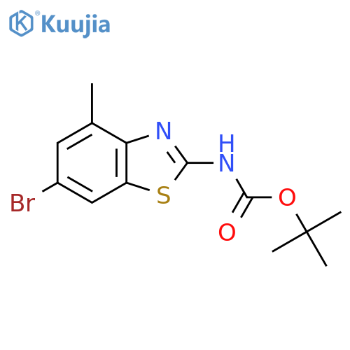 tert-butyl N-(6-bromo-4-methyl-1,3-benzothiazol-2-yl)carbamate structure