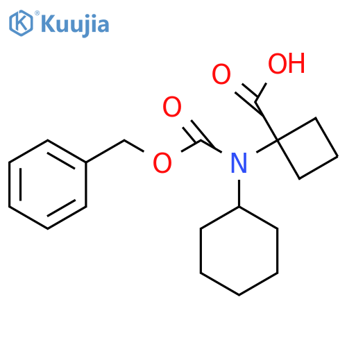 1-{(benzyloxy)carbonyl(cyclohexyl)amino}cyclobutane-1-carboxylic acid structure