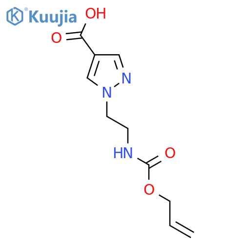 1-(2-{(prop-2-en-1-yloxy)carbonylamino}ethyl)-1H-pyrazole-4-carboxylic acid structure
