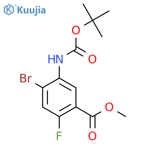 methyl 4-bromo-5-{(tert-butoxy)carbonylamino}-2-fluorobenzoate structure