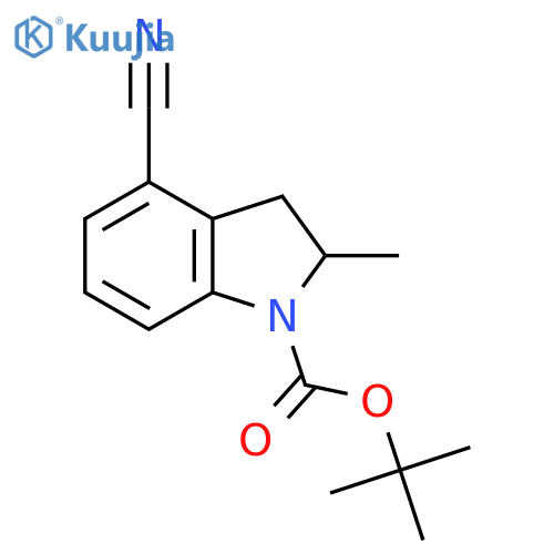 tert-butyl 4-cyano-2-methyl-2,3-dihydro-1H-indole-1-carboxylate structure