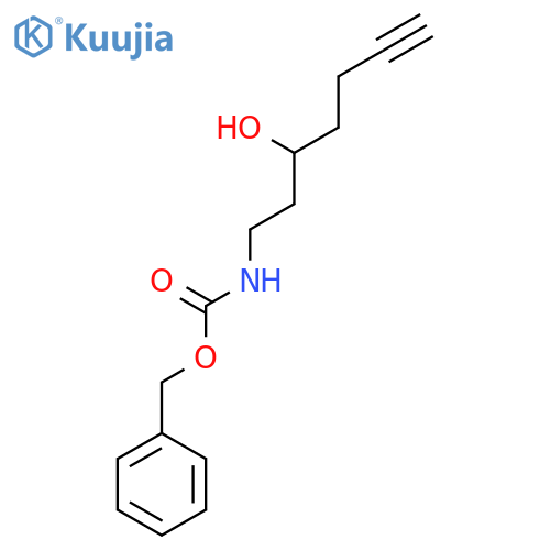 benzyl N-(3-hydroxyhept-6-yn-1-yl)carbamate structure