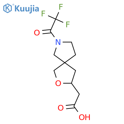2-[7-(2,2,2-Trifluoroacetyl)-2-oxa-7-azaspiro[4.4]nonan-3-yl]acetic acid structure