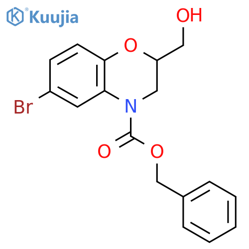 benzyl 6-bromo-2-(hydroxymethyl)-3,4-dihydro-2H-1,4-benzoxazine-4-carboxylate structure