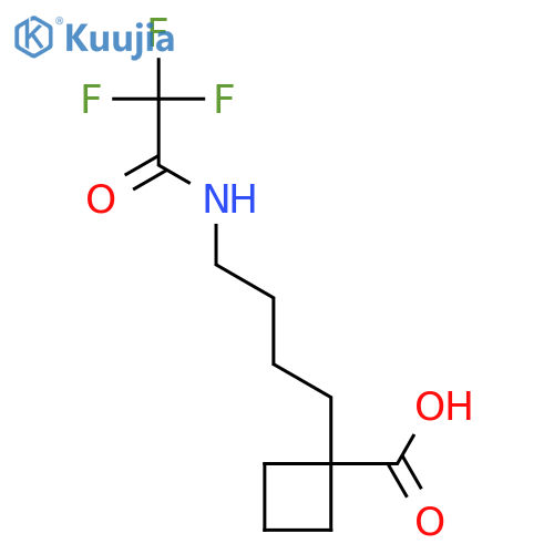 1-4-(2,2,2-trifluoroacetamido)butylcyclobutane-1-carboxylic acid structure