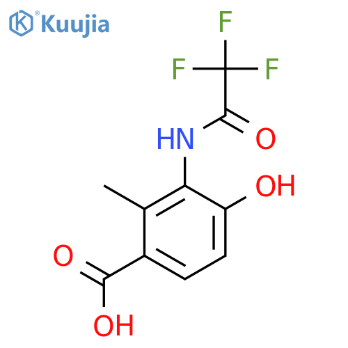 4-Hydroxy-2-methyl-3-(2,2,2-trifluoroacetamido)benzoic acid structure