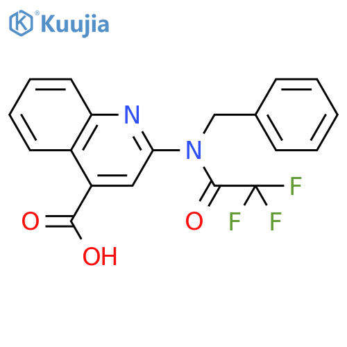 2-(N-benzyl-2,2,2-trifluoroacetamido)quinoline-4-carboxylic acid structure