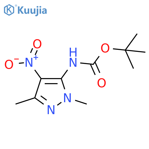 tert-butyl N-(1,3-dimethyl-4-nitro-1H-pyrazol-5-yl)carbamate structure