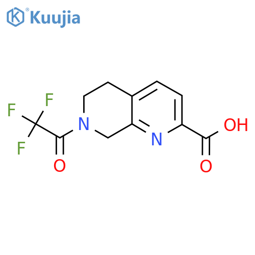 7-(2,2,2-Trifluoroacetyl)-5,6,7,8-tetrahydro-1,7-naphthyridine-2-carboxylic acid structure