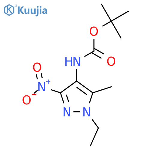 tert-butyl N-(1-ethyl-5-methyl-3-nitro-1H-pyrazol-4-yl)carbamate structure