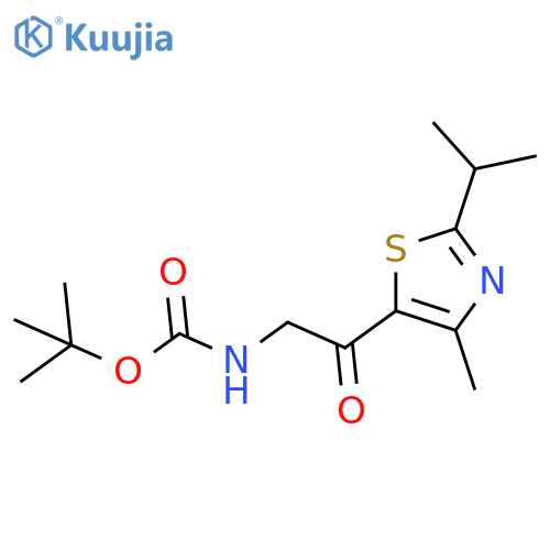 tert-butyl N-{2-4-methyl-2-(propan-2-yl)-1,3-thiazol-5-yl-2-oxoethyl}carbamate structure