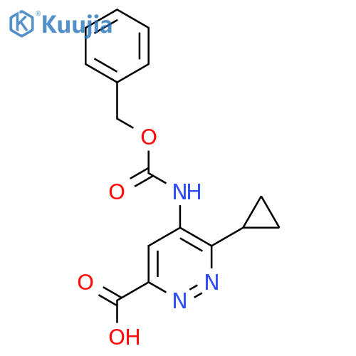 5-{(benzyloxy)carbonylamino}-6-cyclopropylpyridazine-3-carboxylic acid structure