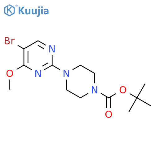 Tert-butyl 4-(5-bromo-4-methoxypyrimidin-2-yl)piperazine-1-carboxylate structure