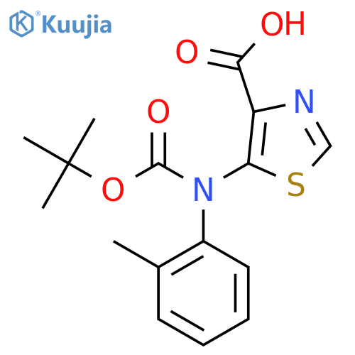 5-{(tert-butoxy)carbonyl(2-methylphenyl)amino}-1,3-thiazole-4-carboxylic acid structure